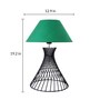 Spiral Metal Wire Black Base with Green Fabric Shade Modern Table Lamps