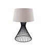Spiral Metal Wire Black Base with Beige Fabric Shade Modern Table Lamps