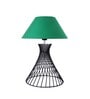 Spiral Metal Wire Black Base with Green Fabric Shade Modern Table Lamps