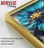 Modern Textural Blue Flower Artistic Acrylic Framed Art Panel (Set Of 2)