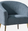 Modern Touch Velvet Fabric Barrel Chair in Blue Colour