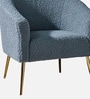Modern Touch Velvet Fabric Barrel Chair in Blue Colour