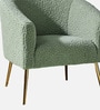 Modern Touch Velvet Fabric Barrel Chair in Green Colour