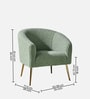 Modern Touch Velvet Fabric Barrel Chair in Green Colour