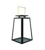 Modern Trapeze Large Size Black & Gold Iron Candle Stand