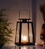 Modern Trapeze Large Size Black & Gold Iron Candle Stand