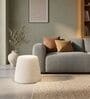 Modern Upholstered OffWhite Conoid Ottoman Stool Modern Upholstered OffWhite Conoid Ottoman Stool