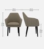 Classic Modern Arm Dining Chair With Black Iron Legs In Grey Color