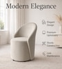 Modern Upholstered Curved Barrel Chair In Beige Colour Modern Upholstered Curved Barrel Chair In Beige Colour