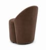 Modern Upholstered Curved Barrel Lounge Chair In Brown Colour Modern Upholstered Curved Barrel Lounge Chair In Brown Colour