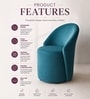 Modern Upholstered Curved Barrel Lounge Chair In Blue Colour Modern Upholstered Curved Barrel Lounge Chair In Blue Colour