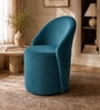 Modern Upholstered Curved Barrel Lounge Chair In Blue Colour Modern Upholstered Curved Barrel Lounge Chair In Blue Colour