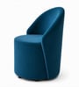 Modern Upholstered Curved Barrel Lounge Chair In Blue Colour Modern Upholstered Curved Barrel Lounge Chair In Blue Colour