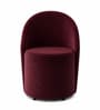 Modern Upholstered Curved Barrel Lounge Chair In Maroon Colour Modern Upholstered Curved Barrel Lounge Chair In Maroon Colour