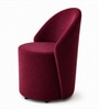 Modern Upholstered Curved Barrel Lounge Chair In Maroon Colour Modern Upholstered Curved Barrel Lounge Chair In Maroon Colour