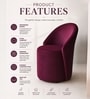 Modern Upholstered Curved Barrel Lounge Chair In Maroon Colour Modern Upholstered Curved Barrel Lounge Chair In Maroon Colour