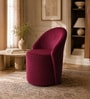 Modern Upholstered Curved Barrel Lounge Chair In Maroon Colour Modern Upholstered Curved Barrel Lounge Chair In Maroon Colour