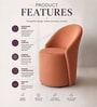 Modern Upholstered Curved Barrel Lounge Chair In Orange Colour Modern Upholstered Curved Barrel Lounge Chair In Orange Colour