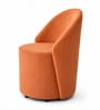Modern Upholstered Curved Barrel Lounge Chair In Orange Colour Modern Upholstered Curved Barrel Lounge Chair In Orange Colour