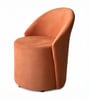 Modern Upholstered Curved Barrel Lounge Chair In Orange Colour Modern Upholstered Curved Barrel Lounge Chair In Orange Colour