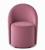 Modern Upholstered Curved Barrel Lounge Chair In Pink Colour Modern Upholstered Curved Barrel Lounge Chair In Pink Colour
