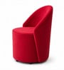 Modern Upholstered Curved Barrel Lounge Chair In Red Colour Modern Upholstered Curved Barrel Lounge Chair In Red Colour