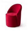 Modern Upholstered Curved Barrel Lounge Chair In Red Colour Modern Upholstered Curved Barrel Lounge Chair In Red Colour