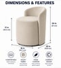 Modern Upholstered Slipper Curved Pattern Chair  In Beige Colour