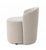 Modern Upholstered Slipper Curved Pattern Chair  In Beige Colour