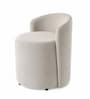 Modern Upholstered Slipper Curved Pattern Chair  In Beige Colour