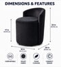 Modern Upholstered Slipper Curved Pattern Chair  In Black Colour