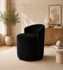 Modern Upholstered Slipper Curved Pattern Chair  In Black Colour
