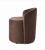 Modern Upholstered Slipper Curved Pattern Chair  In Brown Colour