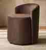 Modern Upholstered Slipper Curved Pattern Chair  In Brown Colour