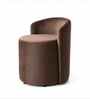 Modern Upholstered Slipper Curved Pattern Chair  In Brown Colour
