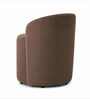 Modern Upholstered Slipper Curved Pattern Chair  In Brown Colour