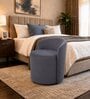 Modern Upholstered Slipper Curved Pattern Chair  In Grey Colour