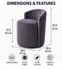 Modern Upholstered Slipper Curved Pattern Chair  In Grey Colour