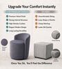 Modern Upholstered Slipper Curved Pattern Chair  In Grey Colour