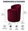 Modern Upholstered Slipper Curved Pattern Chair  In Maroon Colour