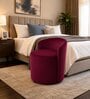 Modern Upholstered Slipper Curved Pattern Chair  In Maroon Colour