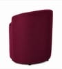 Modern Upholstered Slipper Curved Pattern Chair  In Maroon Colour