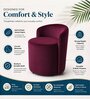 Modern Upholstered Slipper Curved Pattern Chair  In Maroon Colour