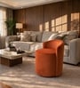 Modern Upholstered Slipper Curved Pattern Chair  In Orange Colour