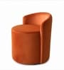 Modern Upholstered Slipper Curved Pattern Chair  In Orange Colour
