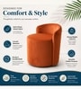 Modern Upholstered Slipper Curved Pattern Chair  In Orange Colour