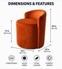Modern Upholstered Slipper Curved Pattern Chair  In Orange Colour