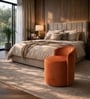 Modern Upholstered Slipper Curved Pattern Chair  In Orange Colour