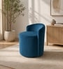 Modern Upholstered Slipper Curved Pattern Chair In Teal  Blue Colour