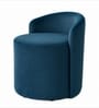 Modern Upholstered Slipper Curved Pattern Chair In Teal  Blue Colour